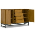 thumbnail image 5 of Simpli Home Banting 60 inch Wide Industrial Mid Century Sideboard with Centre Drawers in Oak Veneer, 5 of 14