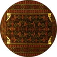 thumbnail image 1 of Ahgly Company Machine Washable Indoor Round Persian Yellow Traditional Area Rugs, 7' Round, 1 of 4