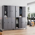thumbnail image 2 of GangMei 6 Doors Metal Storage Locker Cabinet with Code Lock, Industrial Storage Locker for Employees, Large Steel Storage Locker Cabinet for School Office Gym Bedroom,Assembly Required (Dark Gray), 2 of 7
