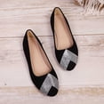 thumbnail image 5 of Abomasnow Womens Flock Peep Toe Rhinestone Decor Slip‑On Dress Flat Shoes Work Office Casual Wedding Party Shoes, 5 of 9