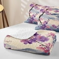 thumbnail image 4 of Homewish Pink Purple Cherry Blossom Quilt King,Japanese Style King Coverlet Set,3-Piece, 4 of 7