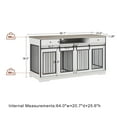 thumbnail image 2 of GNIXUU Large Dog Crate Furniture,66.1" Wood Dog Kennel with Divider & Drawer & Double Doors,Heavy Duty Dog Crate Furniture Indoor Cage for Large or 2 Medium Dogs,White, 2 of 8