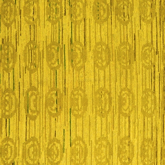 Ahgly Company Indoor Square Abstract Yellow Modern Area Rugs, 3' Square