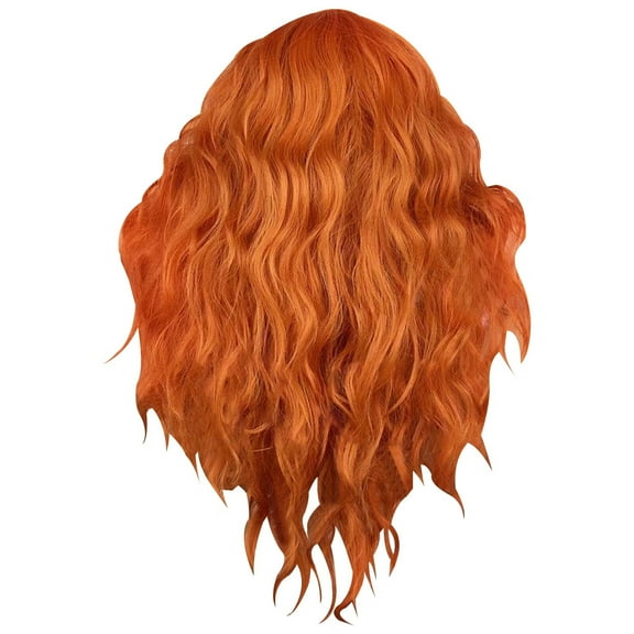 DOPI New Women'S Wig European And American Style Orange Long Curly Hair High Temperature Silk Material For Daily Use In Parties Festivals 55cm/22in