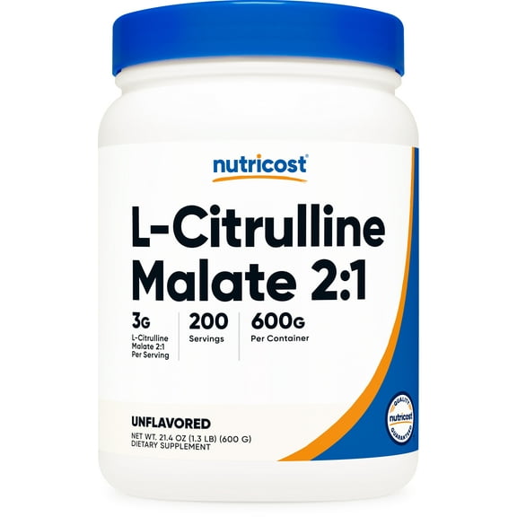 Nutricost L-Citrulline Malate (2:1) Powder (600 Grams) - Pre-Workout Supplement