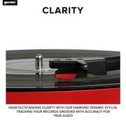 Gemini Sound TT-900BR Bluetooth Belt Drive Turntable with Dual Stereo Speakers, Black Red