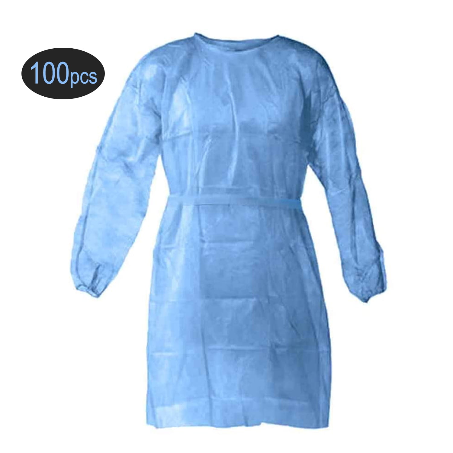 Isolation Gown, Poly Coated, Elastic Cuffs Clothing Fluid Resistant