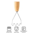 thumbnail image 5 of Potato Masher, Stainless Steel Wooden Handle Masher Kitchen Tool Food Masher for Potatoes, Vegetables, Berries， Fruits, Baby Food, 5 of 7