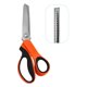 thumbnail image 1 of Tijeras dentadas de acero inoxidable, mango de agarre cómodo, tijeras de corte para manualidades de tela profesional, tijeras de costura (dentado, naranja), 1 of 5