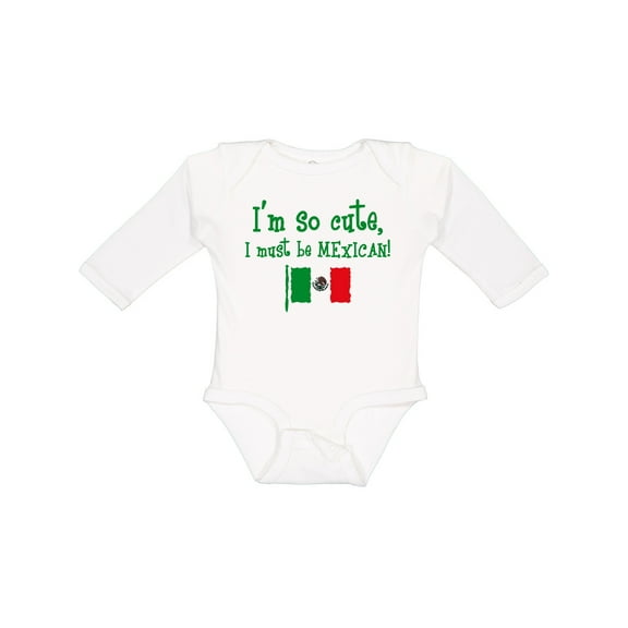 Inktastic So Cute Mexican Boys or Girls Long Sleeve Baby Bodysuit