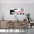thumbnail image 2 of Hieng Pink Grey Canvas Wall Art for Living Room Modern Stripes Decor Abstract Office Painting Pictures Artwork for Room Posters （Only canvas）, 2 of 6