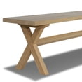 thumbnail image 3 of Grain Wood Furniture Cascais Solid Wood Bench with Trestle Base in Blonde Oak Top and Base, 3 of 4