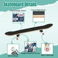 thumbnail image 4 of 31'' Complete Skateboard 7 Layer Canadian Maple Double Kick Deck Skateboards repeat flowers blue pastel pink white Hand drawn fabric gift Skate Board for Beginner Adult Gifts, 4 of 5