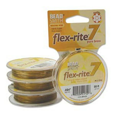 Bead Brass Wire - 100% Brass Flex Rite Beading Wire .024
