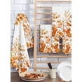 thumbnail image 2 of Orange Eucalyptus Leaves Kitchen Dish Towels for Drying Dishes Set of 2, Watercolor Spring Summer Botanical Waffle Weave Microfiber Hand Tea Bathroom Towels Quick Dry & Absorbent Towel 15.7x23.6, 2 of 7