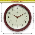 thumbnail image 3 of Infinity Instruments Retro Round Red Wall Clock, 15", 3 of 7