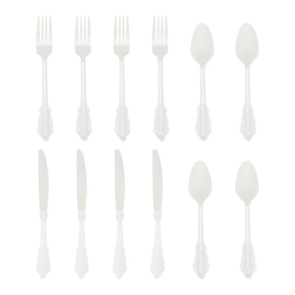 MEIBUTYUP White Disposable Plastic Cutlery Set, Multipurpose Knives for Parties, Picnics, Events, and Everyday Use