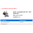 thumbnail image 2 of Starter - Compatible with 1997 - 2001 Honda CRV 1998 1999 2000, 2 of 2
