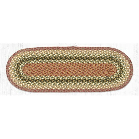 

Capitol Importing 52-TR024 13 x 36 in. C-24 Runner Jute Table Rug Olive Burgundy & Gray