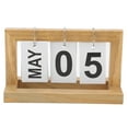 thumbnail image 2 of Calendario de escritorio pequeño de madera, con meses y fechas, rotafolios independientes, elegante y práctico para decorar el escritorio., 2 of 14