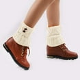 thumbnail image 2 of JeashCHAT Women's Button Socks Boot Accessories Short Leg Warmers Knit Toppers, 2 of 2