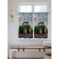 thumbnail image 6 of Kitchen Curtains 45 Inches length, Farm Tractor Window Treatment Curtain Drapes, Green Truck Country Rustic Field Harvester Lightweight Window Panels for Living Room Bedroom, 52"x45", 2 Panels, 6 of 7