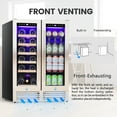 thumbnail image 6 of KNDKO 24" Dual Zone Wine & Beverage Refrigerator with Glass Door Hold 18 Bottles and 56 Can, Freestanding/Built-In Wine Fridge for Home/Office, 6 of 15