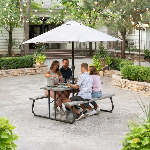 6-Foot Folding Plastic Picnic Table for Patios - Walmart Business
