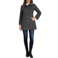 thumbnail image 2 of Abrigos de invierno para mujer INSPIRE CHIC con cuello Peter Pan y cierre de botón en la parte delantera, S Gris oscuro, 2 of 5