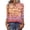 Red, variant on Boho Print Blouse for Women, V-Neck 3/4 Sleeve Tunic Top with Button Detail - Loose Fit Bohemian Casual Shirt for Fall & Winter Blue L