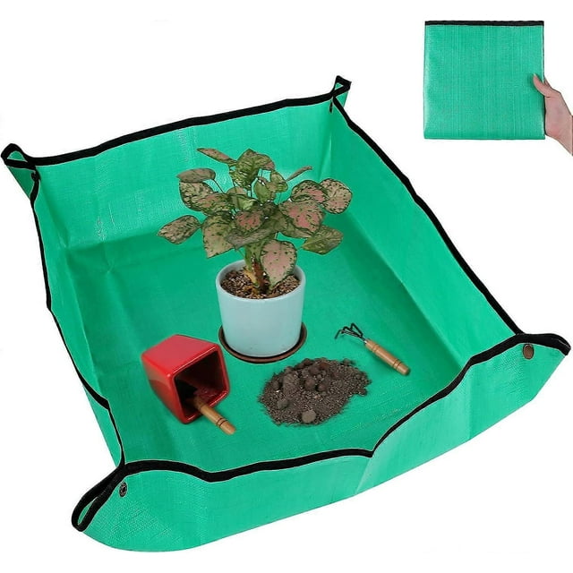Plant Repotting Mat for Indoor Plants Potting Soil, Foldable Waterproof Plant Repotting/Potting Tray, Portable Potting Mat Gardening Tray for House Pl