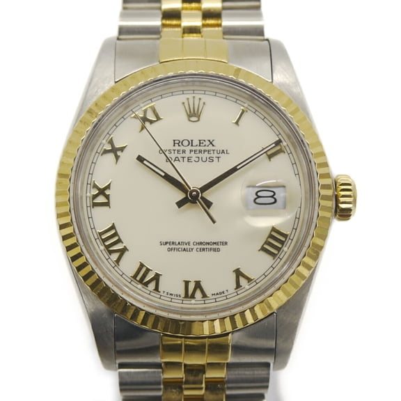 Pre-Owned ROLEX Datejust 16013 Roman Idex R-serial, Stainless Steel/Yellow Gold, Automatic,...