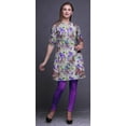 thumbnail image 5 of Bimba Short Kurtis For Ladies Printed Mandarin Collar Roll Up Sleeve Dress, 5 of 6