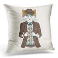 thumbnail image 1 of BOSDECO Housse de Coussin Humaine Style Hipster pour Chat 20x20 Pouces, 1 of 1