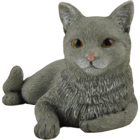 JFSM Inc. Figurine de Pose de Chat Gris 3 Pouces - Cadeaux pour les Amoureux des Chats, Cadeaux pour Femmes, Décoration Maison pour Amoureux des Chats