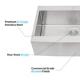 thumbnail image 4 of Izzovium 33x22x10" Farmhouse Apron Single Bowl Stainless Steel Kitchen Sink, Brushed Nickel, 16 Gauge T304, Dent-Resistant & Rustproof for Durability, 4 of 12