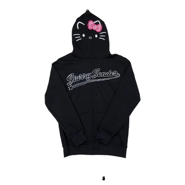 Ropa de mujer y2k con cremallera, Sudadera con capucha Harajuku Kawaii, ropa Retro de moda para mujer, sudadera de Hip Hop, Sudadera con capucha con estampado gótico, Tops informales