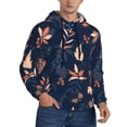 thumbnail image 2 of Lsque Autumn Leaves With Blue Pattern Casual Men's Hoodie,Hooded Sweatshirt with Kangaroo Pocket,Pullover Hoodie-Small, 2 of 7