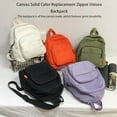 thumbnail image 5 of Backpack Solid Color Replacement Zipper Breathable Dual Strap Simple Style Large Capacity Polyester Lining Schoolbag Orange, 5 of 7