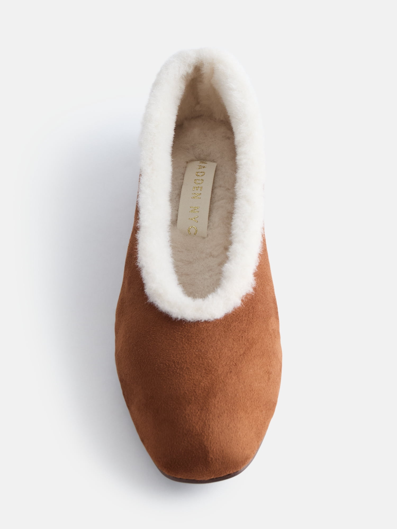 Madden NYC Women's Faux Sherpa Lined Ballet Flats
