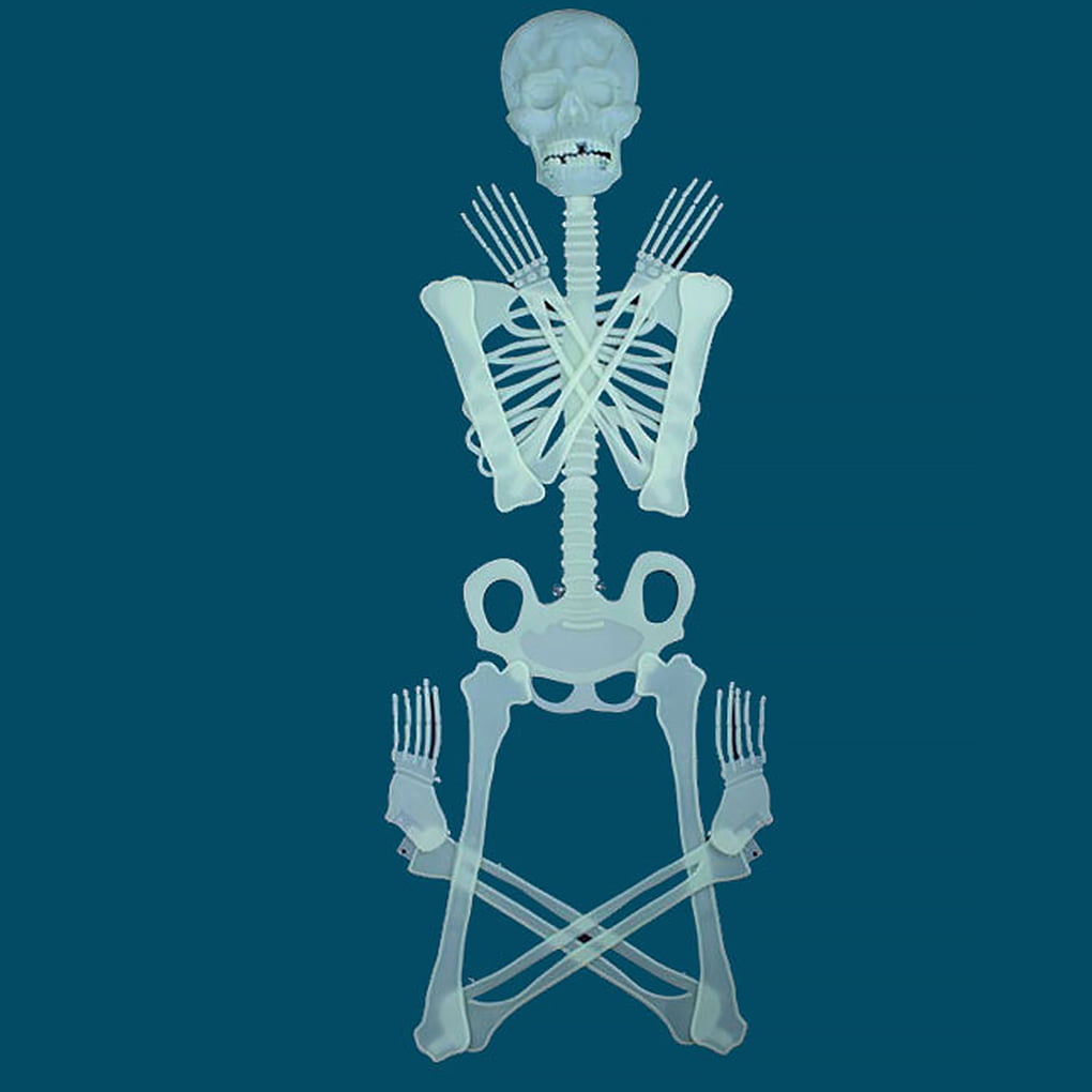 Halloween Scary Prop Luminous Hanging Human Skeleton Outdoor Party Decoration 