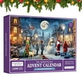 thumbnail image 3 of Niusricy Christmas Countdown Calendar 2023 Snowy Night Scene Jigsaw Puzzles Advent Calendar Box for Kids Gift Holiday Decoration, 3 of 8