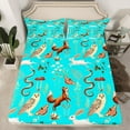 thumbnail image 2 of Manfei Boho Jungle Animal Queen Sheet Sets for Child, Squirrel Fox Butterfly Flat Sheet, Rustic Farmhouse Queen Fitted Sheet, Ultra Soft Home Decor, 4pcs, 2 of 7