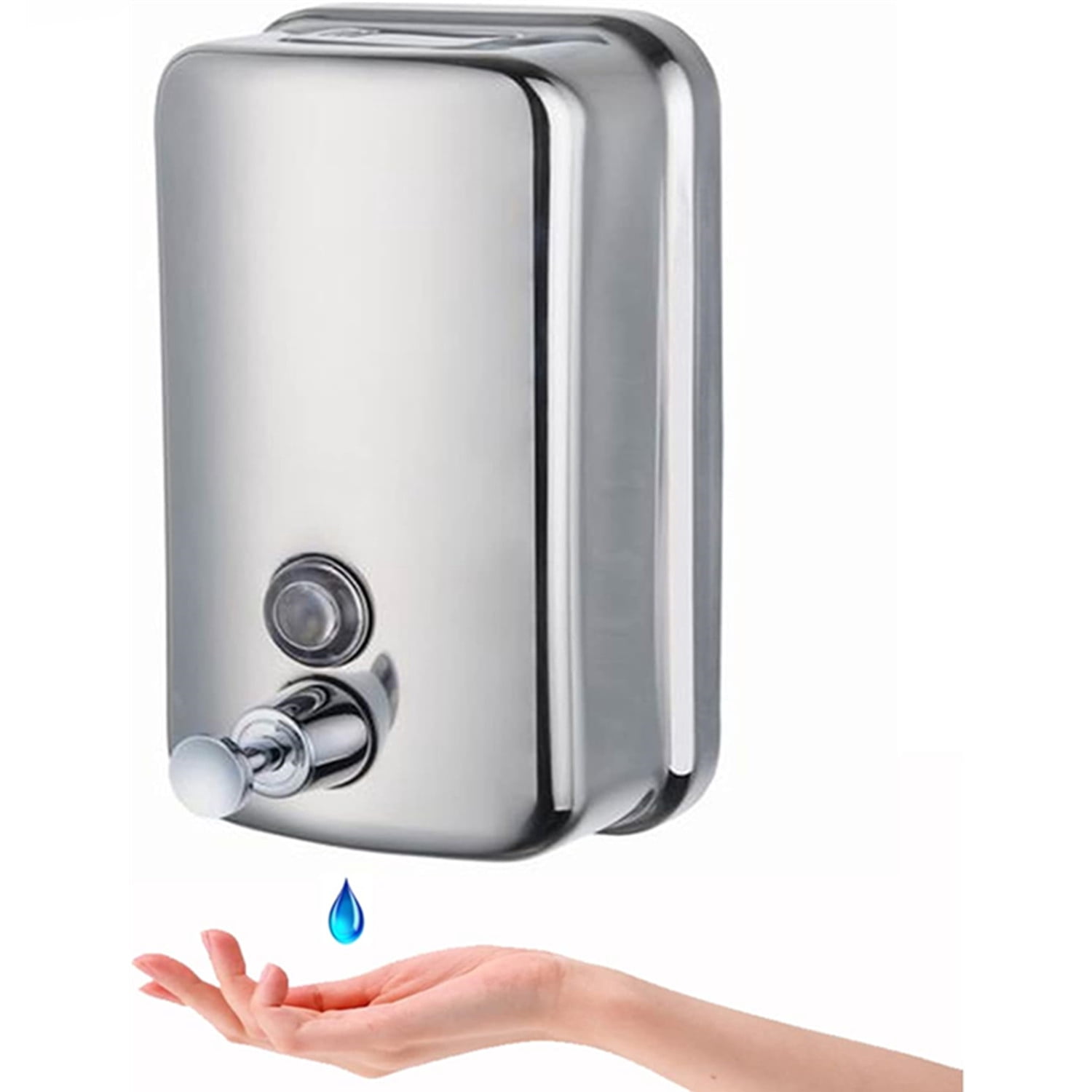 2 Pack Soap Dispenser Wall Mount Stainless Steel Manual Liquid Pump (800mL/27oz)