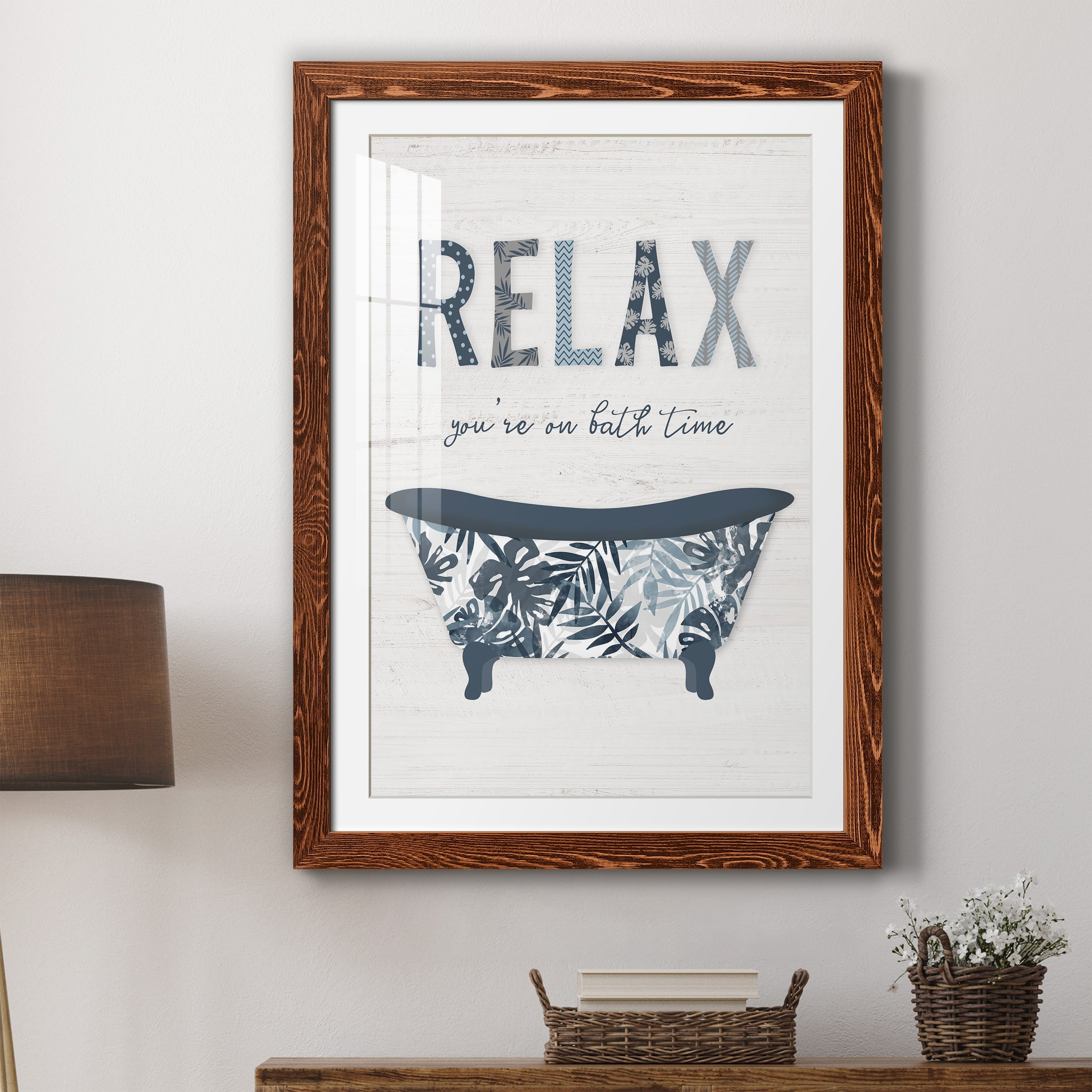 Palm Bath I - Premium Framed Print - Distressed Barnwood Frame - Ready to Hang