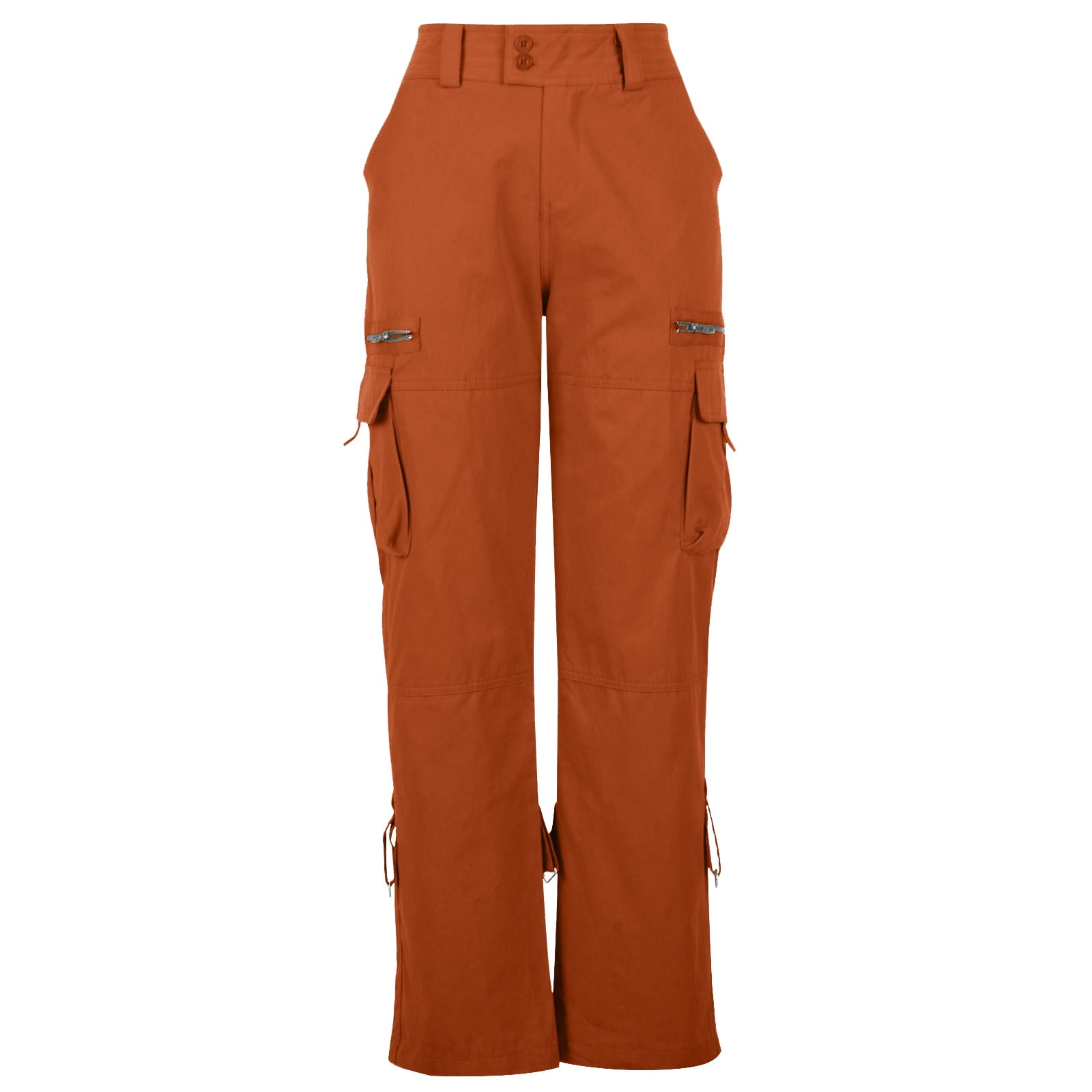 Red Cargo Pants Woman Lightweight Loose Pants with Pocket