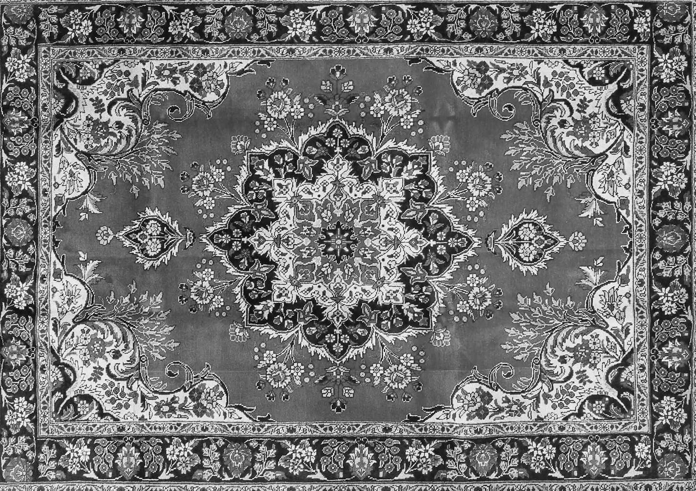 Ahgly Company Indoor Rectangle Medallion Gray Traditional Area Rugs, 2