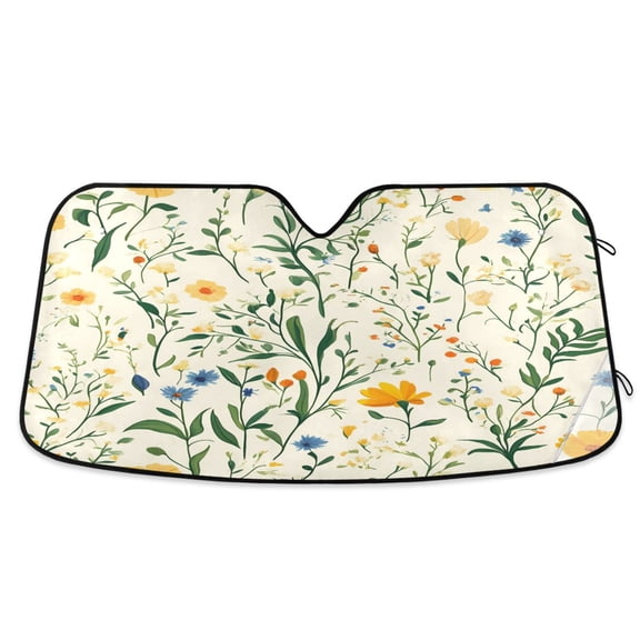 ALAZA Retro Floral-a3 Windshield Sun Shade Car Foldable Sun Visor Block UV Rays Protector 55"x27.6"