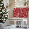 thumbnail image 3 of Christmas Chair Covers Set of 1 Winter Snowflakes Red Background Chair Back Covers Stretch Removable Washable Slipcovers Protector for Dining Room Kitchen Party Decor, 3 of 5