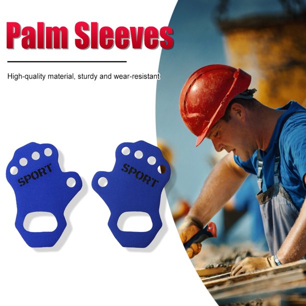 Protector De Palma De Mano Empuñaduras de gimnasia antideslizantes para manos, protector de palma para mujeres y hombres (L azul)